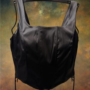Elegant Black Satin Corset Top